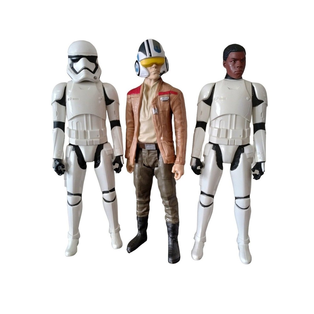 12" Star Wars Force Awakens Finn First Order Stormtrooper Por Dameron Pilot